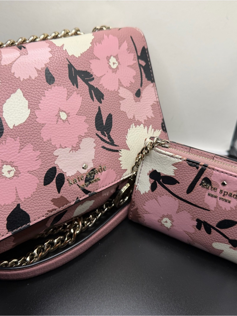 Beautiful Kate Spade Briar Lane Gala Floral Mini Emelyn Bag & Wallet Set